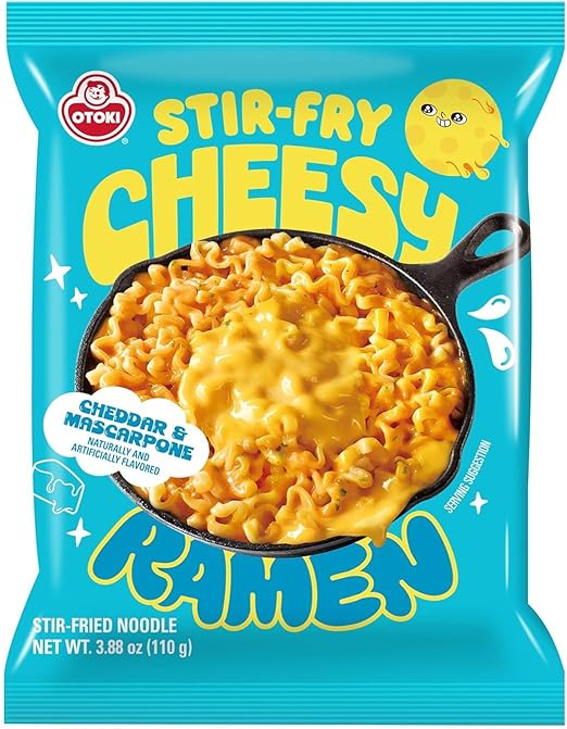 Cheesy Ramen – Mac &amp Cheese Meets Ramen | Cheddar &amp Mascarpone | Stir-Fry Style | 3.88 oz Pack of 4