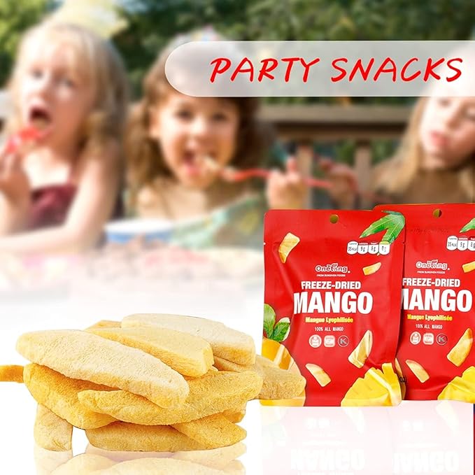 ONETANG Freeze-Dried Fruit Mango Chips 10 Pack Single-Serve Pack Non GMO Kosher No Add Sugar Gluten free Vegan Holiday Gifts Healthy Snack 0.35 Ounce