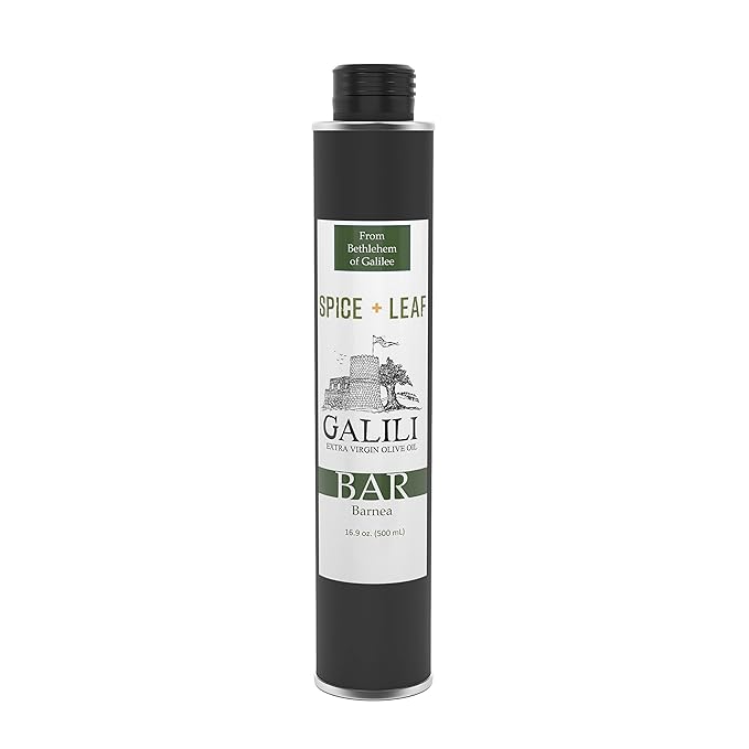 Premium Extra Virgin Barnea Olive Oil by Spice + Leaf - Kosher Mediterranean Full Body Oil for Dipping Drizzling Marinades and Dressings| All Natural | 16.9 fl. oz.