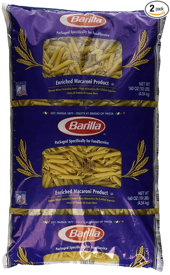 Barilla Penne Rigate Pasta 160 oz. Bag (Pack of 2) - Non-GMO Pasta Made with Durum Wheat Semolina - Kosher Certified Pasta