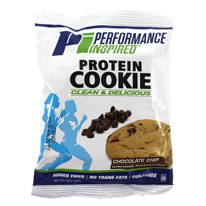Performance Inspired Nutrition Protein Cookie - Contains: BIG 15G Isolate Protein - 6G Of Fiber - All Natural - Guilt Free - No Artificial Ingredients - Chocolate Chip Flavor - 12 Count
