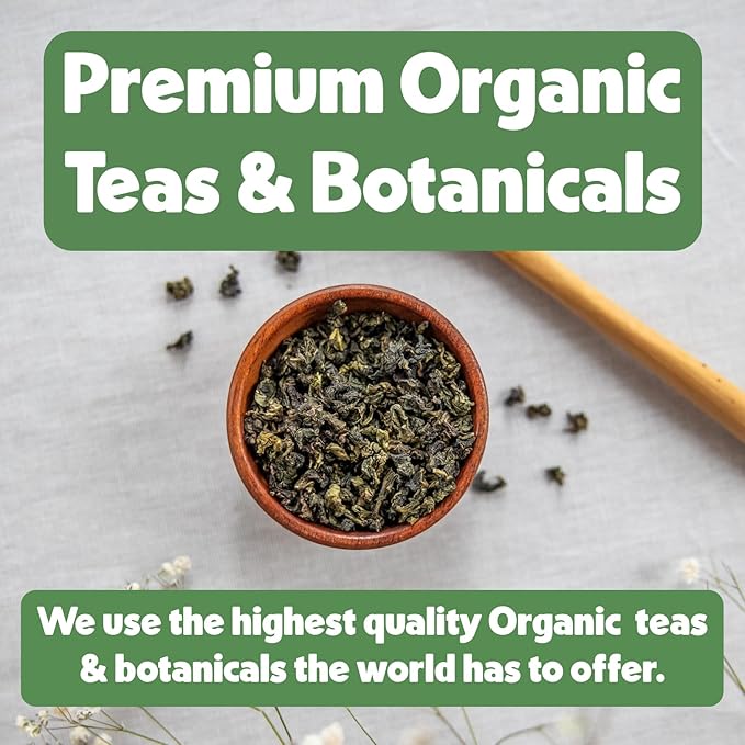Heavenly Tea Leaves Organic Lemon Ginger (50 Pyramid Tea Bags) 100% Plastic Free Bulk Compostable Herbal Tea Sachet - Premium Quality Whole Tea Leaves in a Convenient Tea Bag