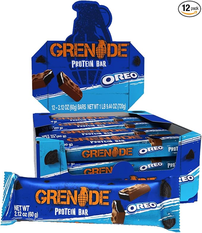 Grenade OREO Milk Chocolate High Protein Bar 20g Protein and 1 g Sugar per Snack Bar 12 Count 2.1 oz Bars