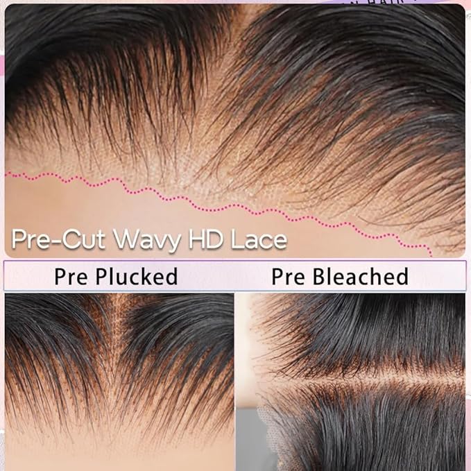 Deep Wave Lace Front Wigs Human Hair Fb/27 250% Density 9x6 Glueless HD Lace Frontal Wigs Human Hair Pre Plucked Ombre Lace Front Wig Balayage Highlight Glueless Wigs for Women 18 Inch
