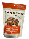 Sanders Small Batch Wonders Milk Chocolate Sea Salt Caramel Pecan Clusters Kettle Cooked with Real Cream and Butter 8 oz