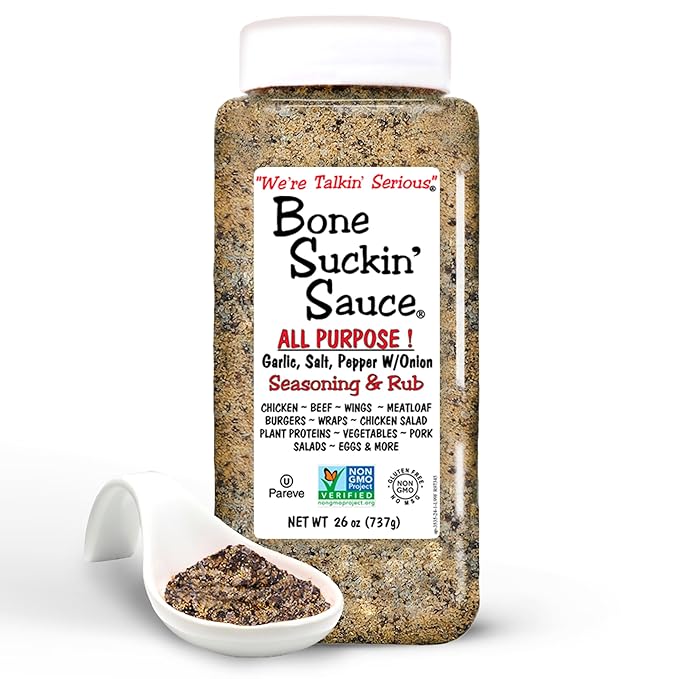 Bone Suckin' ALL PURPOSE! Seasoning &amp Rub 26 oz Zero Calorie Sugar Free Gluten Free Non GMO Kosher No MSG!