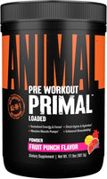 Animal Primal Muscle Hydration + Preworkout Powder – Contains Beta Alanine 3DPump Caffeine &amp Electrolytes – Improves Energy Focus Endurance &amp Absorption – Fruit Punch Flavor 17.9 oz