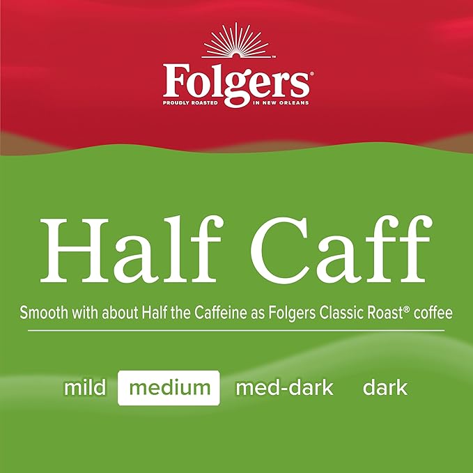 Folgers Half-Caff Medium Roast Coffee 72 Keurig K-Cup Pods