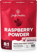 Jungle Powders Freeze Dried Raspberry Powder 7 Ounce Bag Powdered Unsweetened Freeze Dried Raspberries Additive Filler and GMO-Free Red Superfood Extract for Baking
