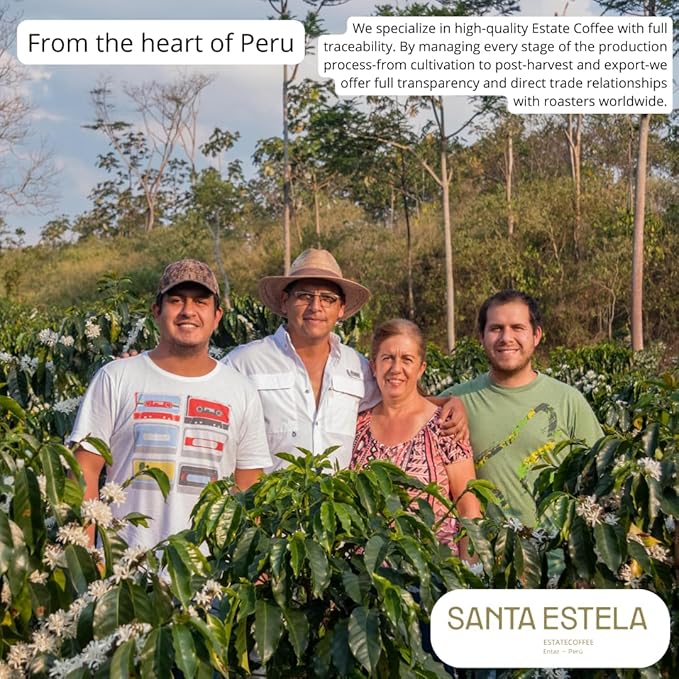 Coffee Adventures Green Unroasted Coffee Beans From Peru - Finca Santa Estela Single Estate Blend - Caturra Catuaí Catimor Typica Bourbon Blend - Direct Trade Green Coffee Beans for Coffee Roaster