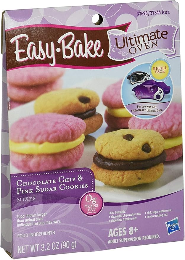 InterC Set of 3 Easy-Bake Oven Mix Refills one Each: Party Pretzel Dippers Red Velvet and Strawberry Cakes Chocolate Chip and Sugar Cookies