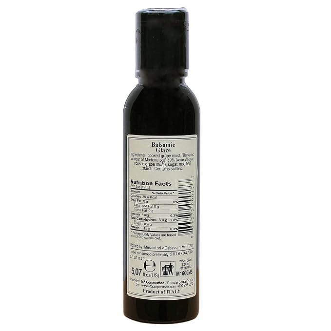 Mussini Crema Glaze of Balsamic Vinegar of Modena 5.07-Ounce Bottles (Pack of 2)