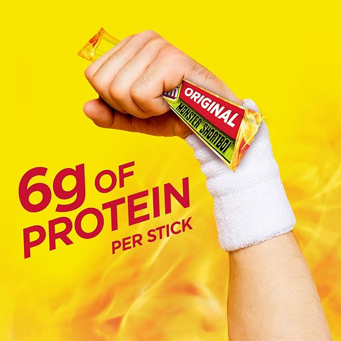 Slim Jim Monster Shortboi Smoked Meat Sticks Original Flavor 6g Protein Per Stick Snack Size Easter Basket Stuffer for Men 0.97 oz. (36 Count)