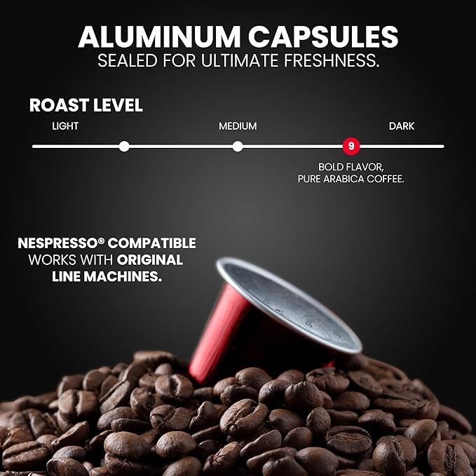 GILA Café Mexico Aluminum Coffee Capsules – Dark Roast Espresso Pods Compatible with Nespresso Original Machines – 100% Mexican Arabica Coffee Chocolate &amp Nut Flavor Notes 60 Count