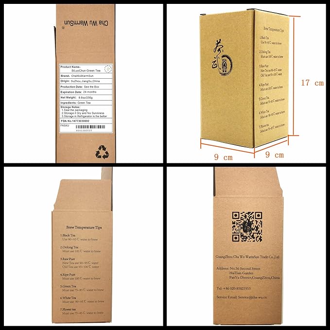 ChaWuWarmSun-[B] BiLuoChun Green Tea8.8oz(250g)Loose Leaf TeaDongTing MountainChinese Famous Green Tea