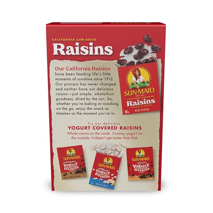 Sun-Maid Organic California Raisins Snack | 12 Ounce | Whole Natural Dried Fruit | No Artificial Flavors | Non-GMO