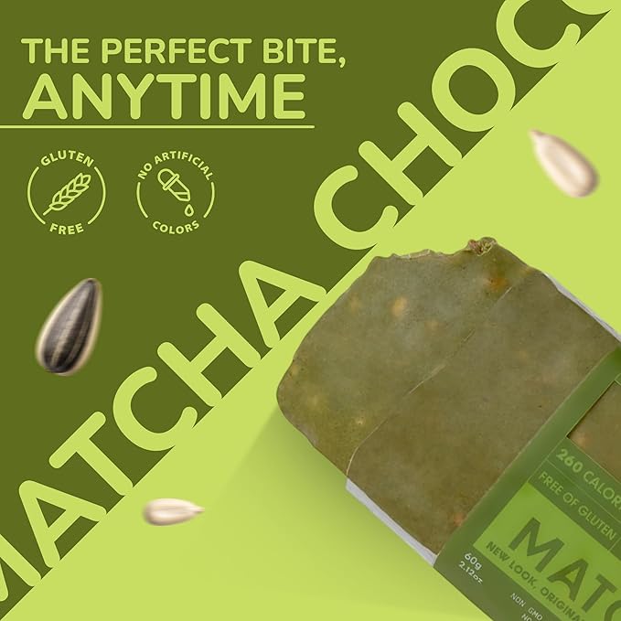 Rawmantic Matcha Protein Bar (12 Mini Bars x 60g) – Ceremonial Grade Matcha Soluble Tapioca Fiber Puffed Quinoa Millet &amp Buckwheat - No Artificial Flavors Plant-Based Non-GMO &amp Kosher