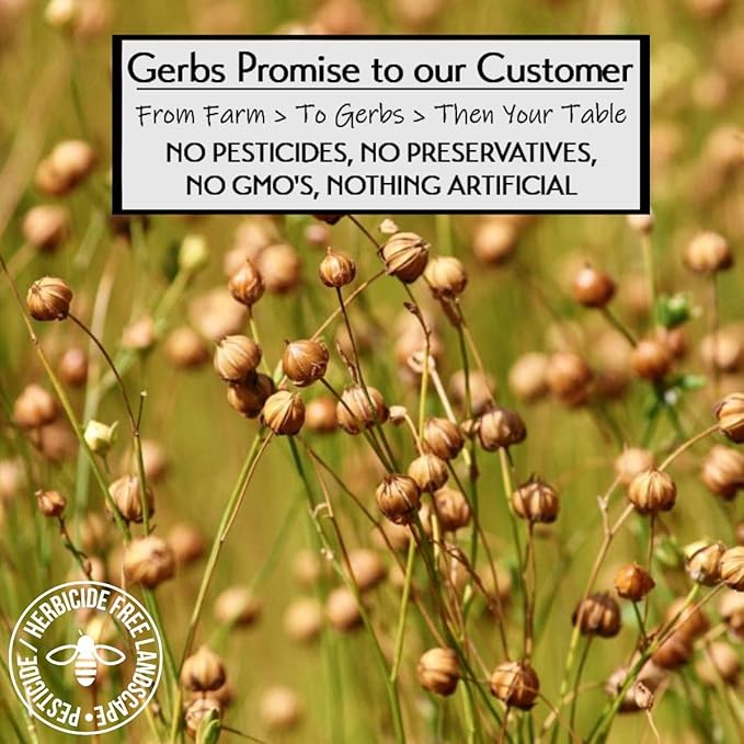 GERBS Flax Seed Meal 2 LBS. Premium Grade | Freshly Harvested &amp Packaged in Resealable Bulk Bag | Non-GMO Keto &amp Paleo Cleared | Improves digestion &amp Relieves constipation | Gluten Peanut