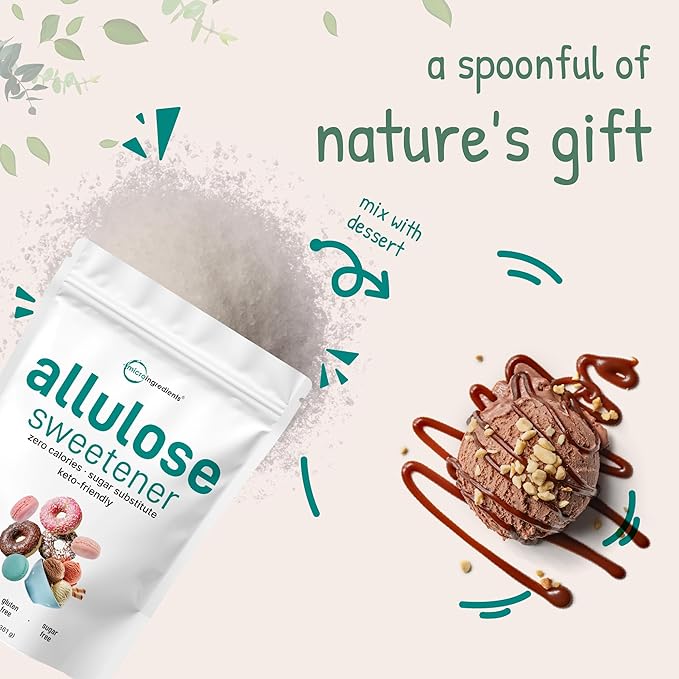 Allulose Sweetener 3 Pounds (48 Ounces) Zero Calorie Plant Based Sugar Alternative No After Taste Best for Coffee Drinks Tea Cooking and Baking Keto Diet and Vegan Friendly