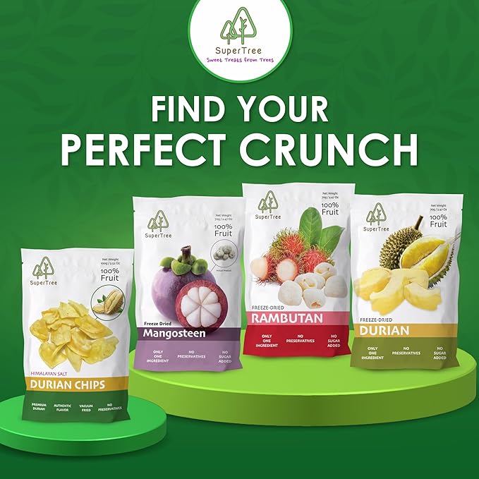 Premium Whole Freeze Dried Tropical Fruits 100% fruits natural 70g (2.5 oz) nothing else added. (1-pack Durian)