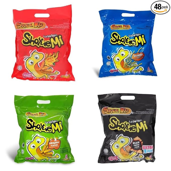 Snek Ku Shoyue Mi Japanese Noodle Series Snack 48 Convi-Packs x 14g (Mix Flavour)