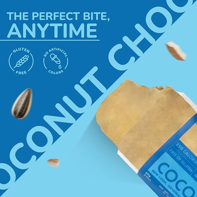 Rawmantic Coconut Energy Bar (12 Mini Bars x 60g) – Organic Coconut Chips &amp Plant Based Protein with Puffed Quinoa Sorghum Millet &amp Buckwheat - No Artificial Flavors Plant-Based Non-GMO &a