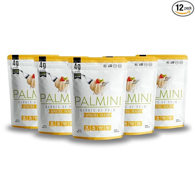 Palmini Low Carb Angel Hair | 4g of Carbs | As Seen On Shark Tank (12 Ounce Pouch (Pack of 6))