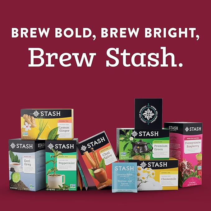 Stash Tea Strawberry Pomegranate Red Tea 18 Count Tea Bags in Foil (Pack of 6)