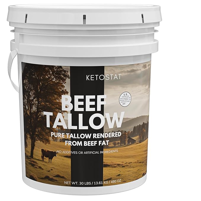Beef Tallow Bulk Pail 30 LB 100% Pure Rendered