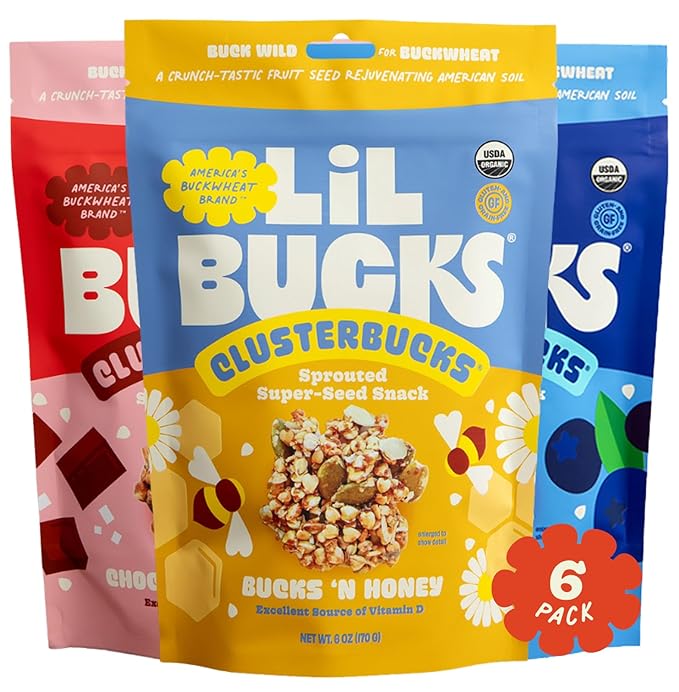 Clusterbucks Superfood Clusters – Grain-Free Keto-Friendly Granola with Regeneratively Grown Sprouted Buckwheat– Gluten-Free Low-Carb Organic Healthy Snack (6 Ounce (Pack of 6) Variety #2)