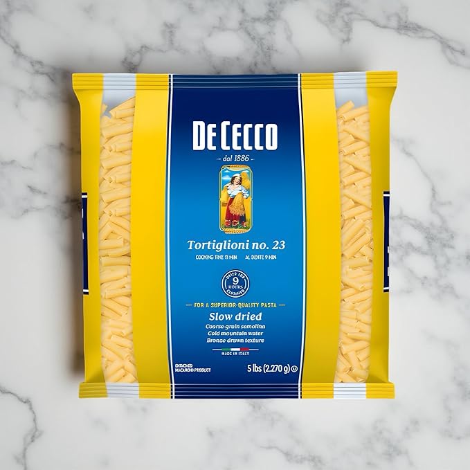 De Cecco Semolina Pasta Tortiglioni No.23 5 Pound (Pack of 4)
