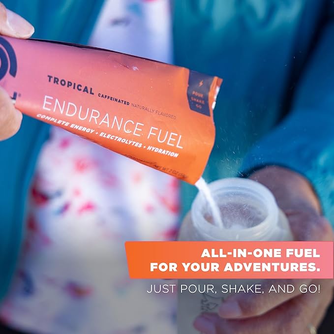 Tailwind Nutrition Endurance Fuel Carbohydrate &amp Electrolyte Sports Drink Mix Powder Gluten-Free Vegan Tropical Buzz 30 Servings (Caffeinated)