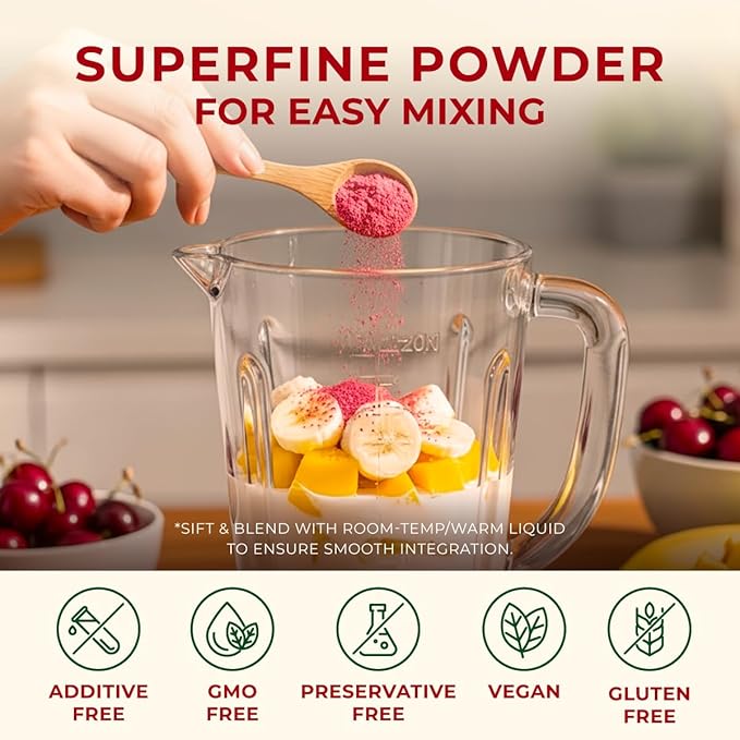 Gya Tea Co Organic Tart Cherry Extract Powder 1.1 lb (17.64 oz) - Superfood for Baking Tea Smoothies - Non-GMO Sugar-Free Gluten-Free Vegan Friendly
