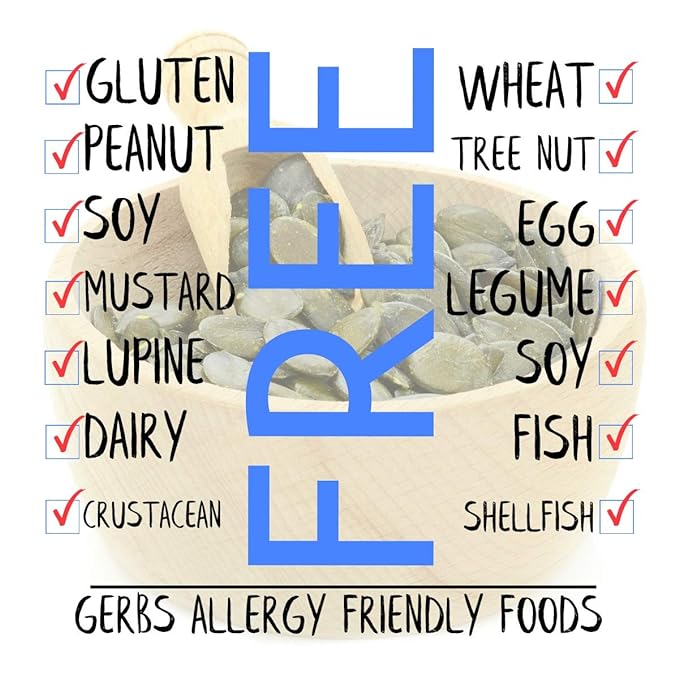 GERBS Sea Salted Pumpkin Seed Kernels 2 LBS|Top 14 Allergy Free Food |Use in salads yogurt baking oatmeal trail mix|Grown in Canada packed in US