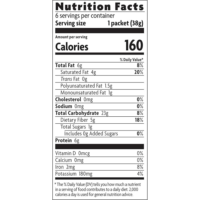 Nature's Path Organic Qi'a Creamy Coconut Instant Oatmeal 8 oz (Pack of 6) Superfood Blend with Chia &amp Hemp Gluten Free Non-GMO