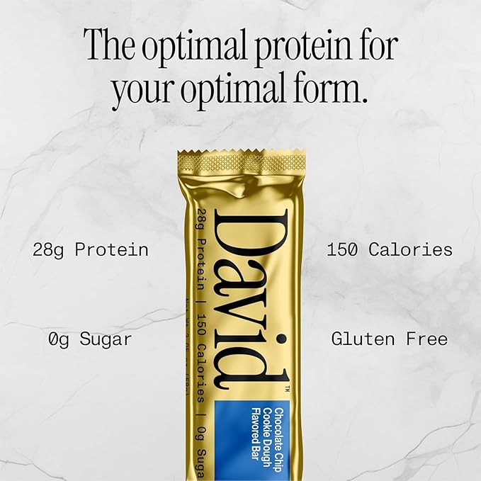 David Protein Bar David Favorites 60 Protein Bars | 28g of Protein | 150 Calories | 0g of Sugar - High Protein Low Carb Gluten Free Protein Bar Pack of 60