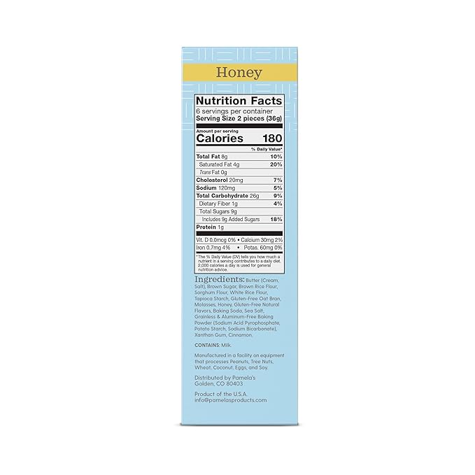 Pamela's Traditional Honey Grahams Gluten Free 7.5 Ounces (Pack Of 6)