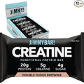 (NEW) JiMMYBAR! Creatine Protein Bar - 5g of Creatine Monohydrate + 20g Protein - High Protein Snack - Supports Muscle Growth Strength &amp Recovery - Real Food Energy Bar for Athletes | Double Fudg