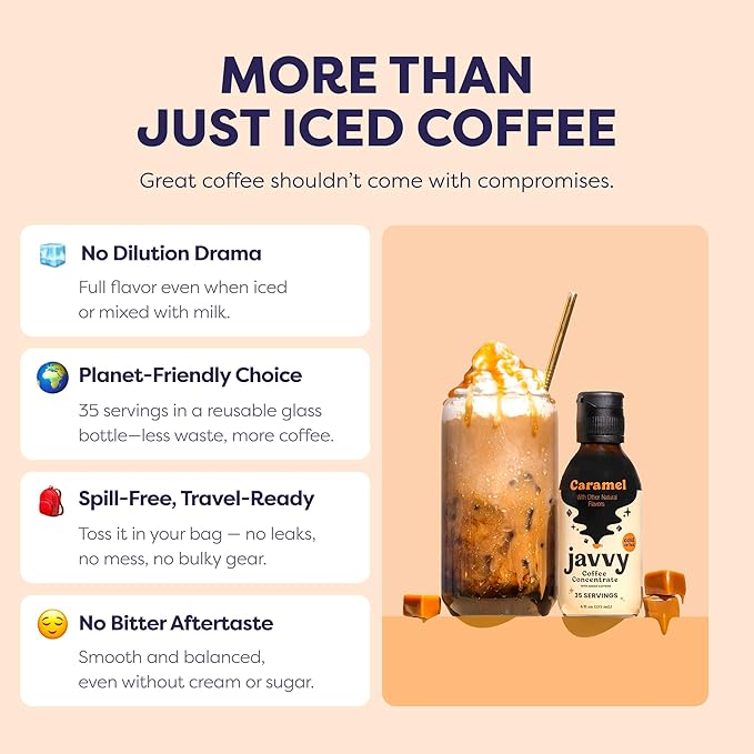 Coffee Concentrate - Cold Brew Coffee Perfect for Hot or Iced Instant Coffees Hot Drinks Cold Brew Concentrate 3 Pack - Caramel
