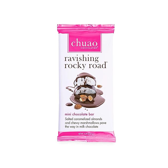 Chuao Chocolatier Ravishing Rocky Road Milk Chocolate Gourmet Mini Bars | For Gift Baskets Birthday Thank You Care Package | 20 Pack 0.39 oz Each