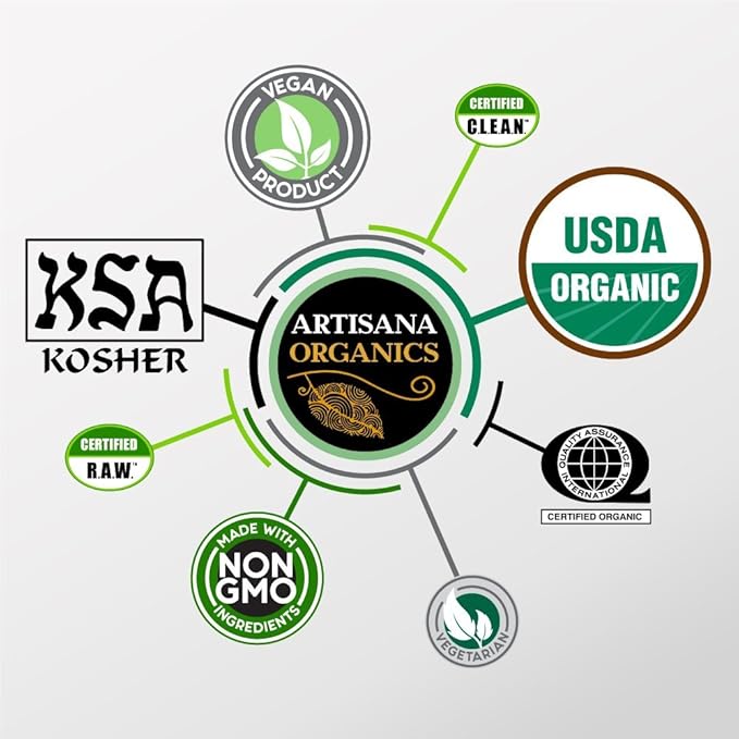 Artisana Organics Raw Cashew Butter 14oz Jar (2 Pack) - USDA Organic No Sugar Added Vegan and Paleo Friendly Non GMO.