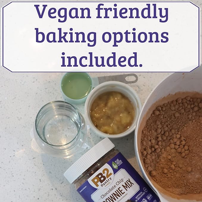 PB2 Pantry Chocolate Chip Cookie and Brownie Mix Gluten Free Non-GMO 4g Protein Per Cookie Vegan (2 Jars - 16 Oz Each)