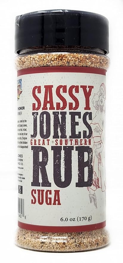 Single Bottle of Great Southern Rub Sassy Jones Seasoning (6oz Suga)