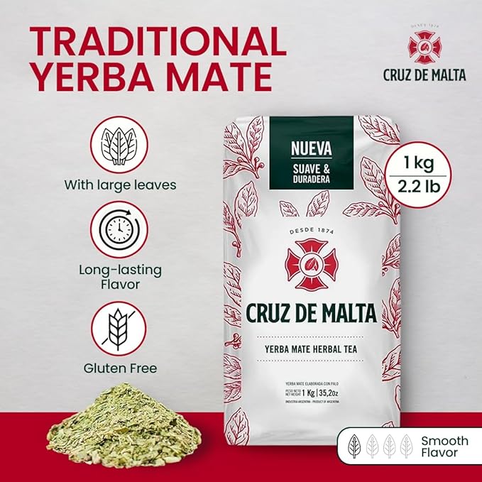 YERBA MATE CRUZ de MALTA 2.2lb 1 kilo (Pack Of 2)