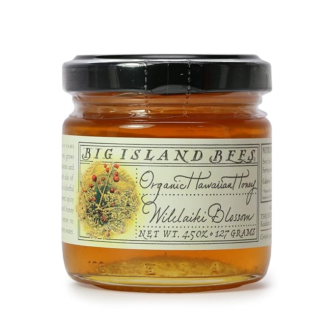 Gourmet Hawaiian Raw Honey Gift Set Single Floral Variety Sampler by Big Island Bees (4.5 oz Each Glass Jar)