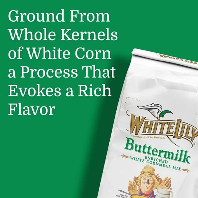 White Lily Self-Rising Buttermilk White Cornmeal Mix Enriched (Pack of 2)