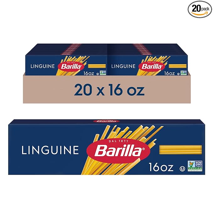 Barilla Linguine Pasta 16 oz. Box (Pack of 20) - Non-GMO Made with Durum Wheat Semolina - Kosher Certified