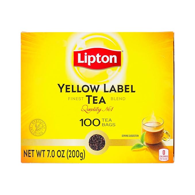 Lipton Yellow Label International Blend | Lipton Tea Bags| Black Tea |Premium Quality | 200 Grams (Pack of 1)