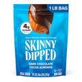 SkinnyDipped Dark Chocolate Cocoa Almonds 1lb Bag Healthy Snack Plant Protein Gluten Free Pack of 1