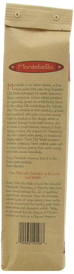 Montebello Organic Pasta Linguine 16-Ounce Bag (Pack of 5)